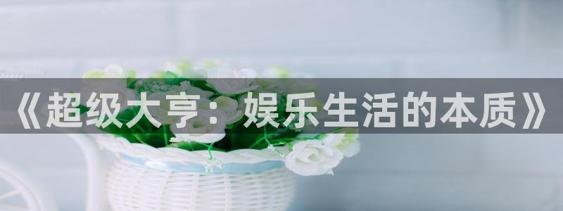 BB贝博艾弗森4：《超级大亨：娱乐生活的本质》